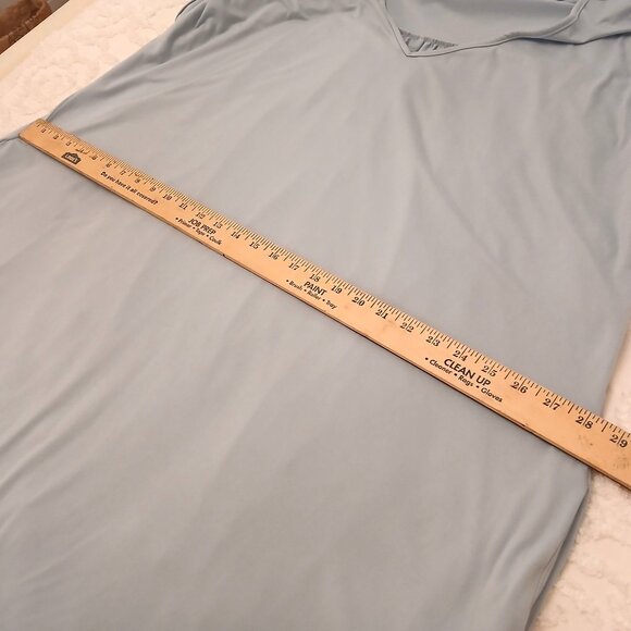 Entro Long Maxi Dress 2X Lt Blue V-neck Oversized Short Sleeve Jersey Knit - Picture 6 of 9